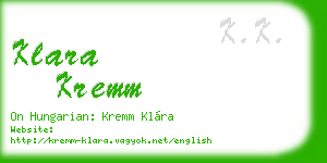 klara kremm business card